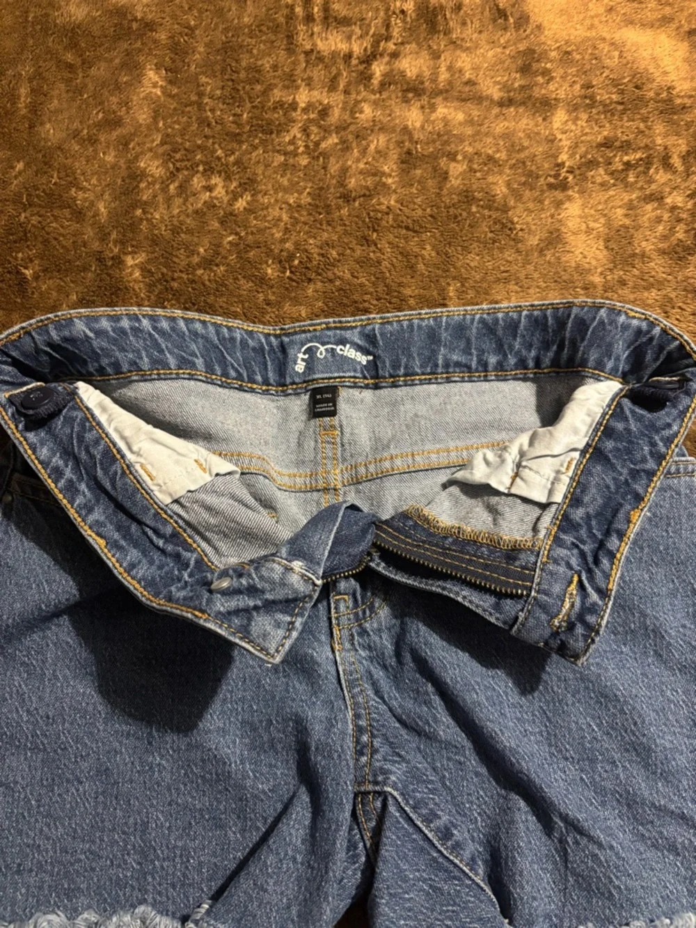 art class Blue Denim Frayed Hem Kids Shorts - Picture 4 of 4